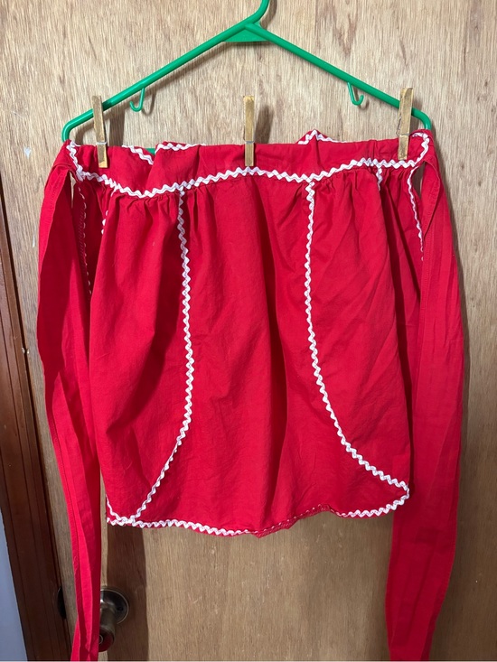Other - Red Kitchen Apron with White Trim